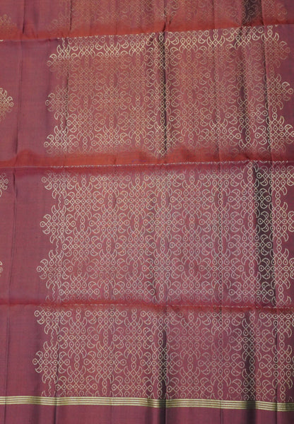 Soft Silk Saree with Kolam Weave - Maroon