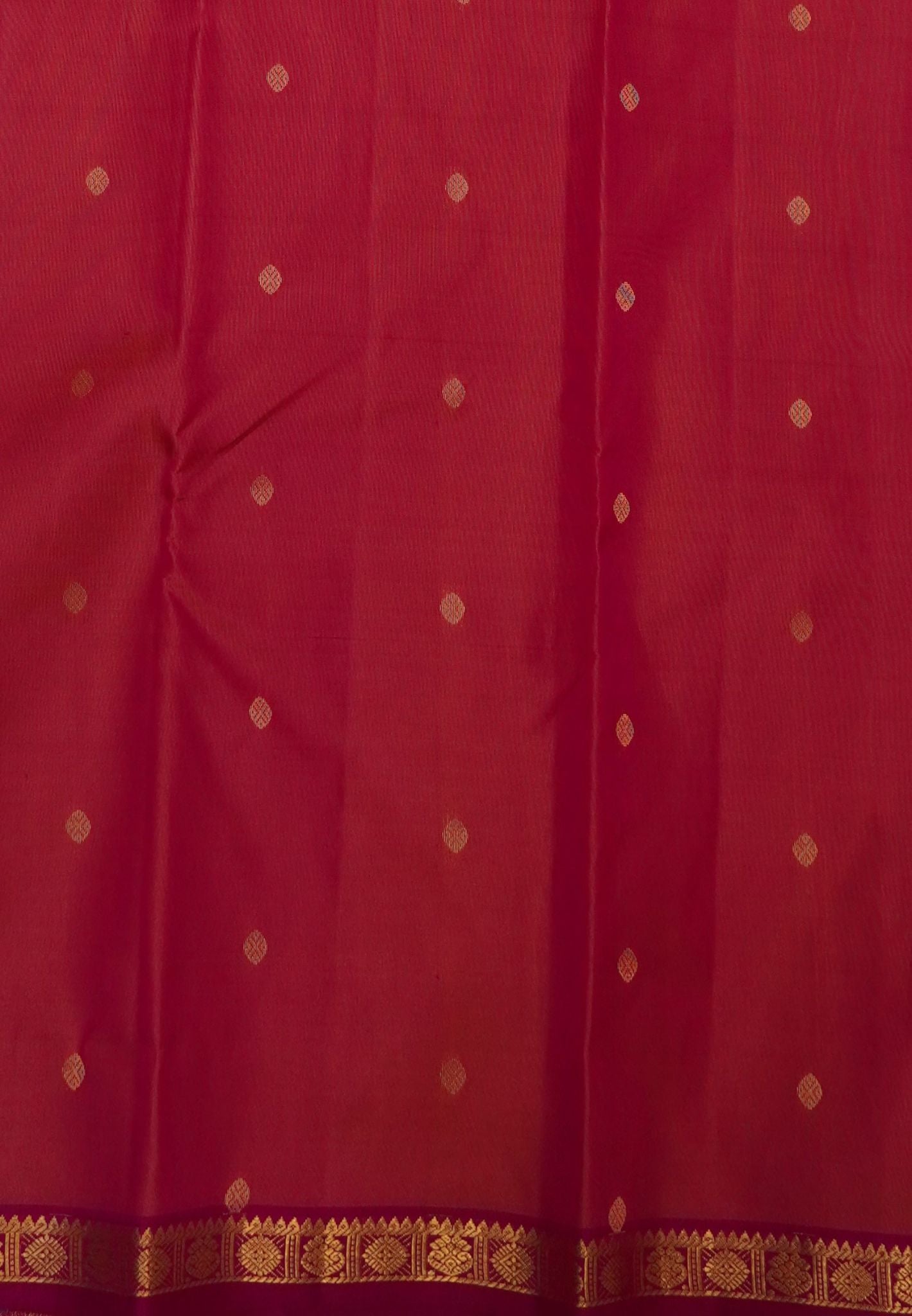 Pure Kanchipuram Silk Saree-Bronze Pink with Small Border