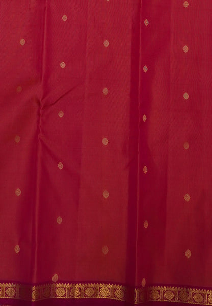 Pure Kanchipuram Silk Saree-Bronze Pink with Small Border
