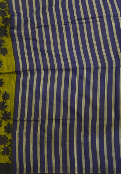 Sambalpuri Cotton Saree-Olive Green