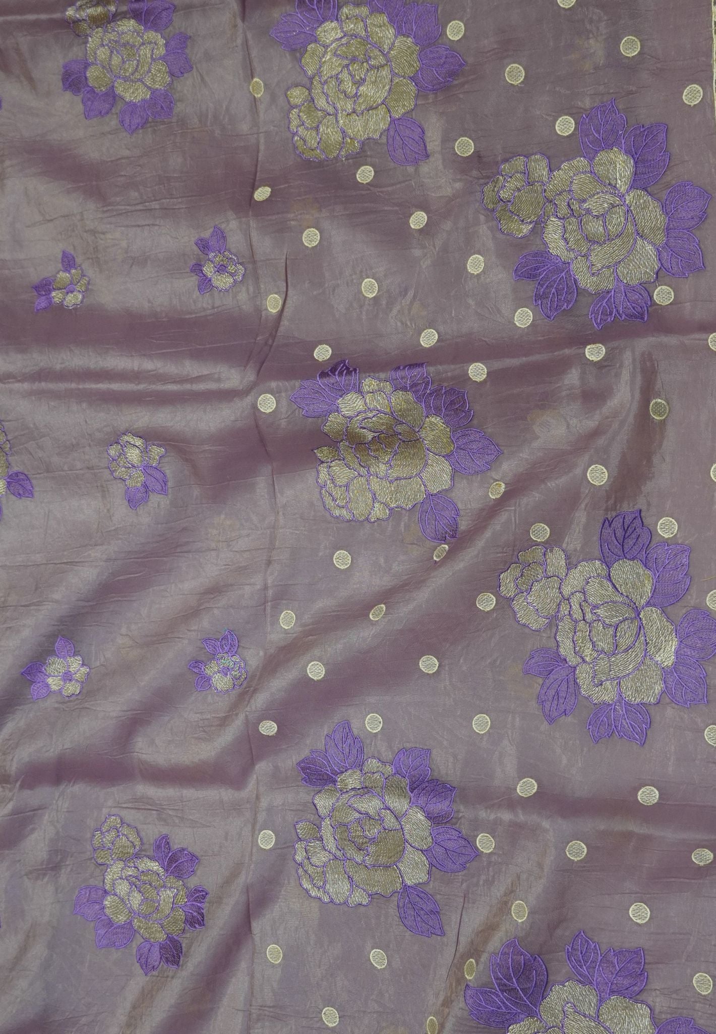 Paper Work Saree - Purple Rose