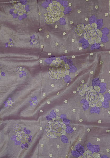Paper Work Saree - Purple Rose