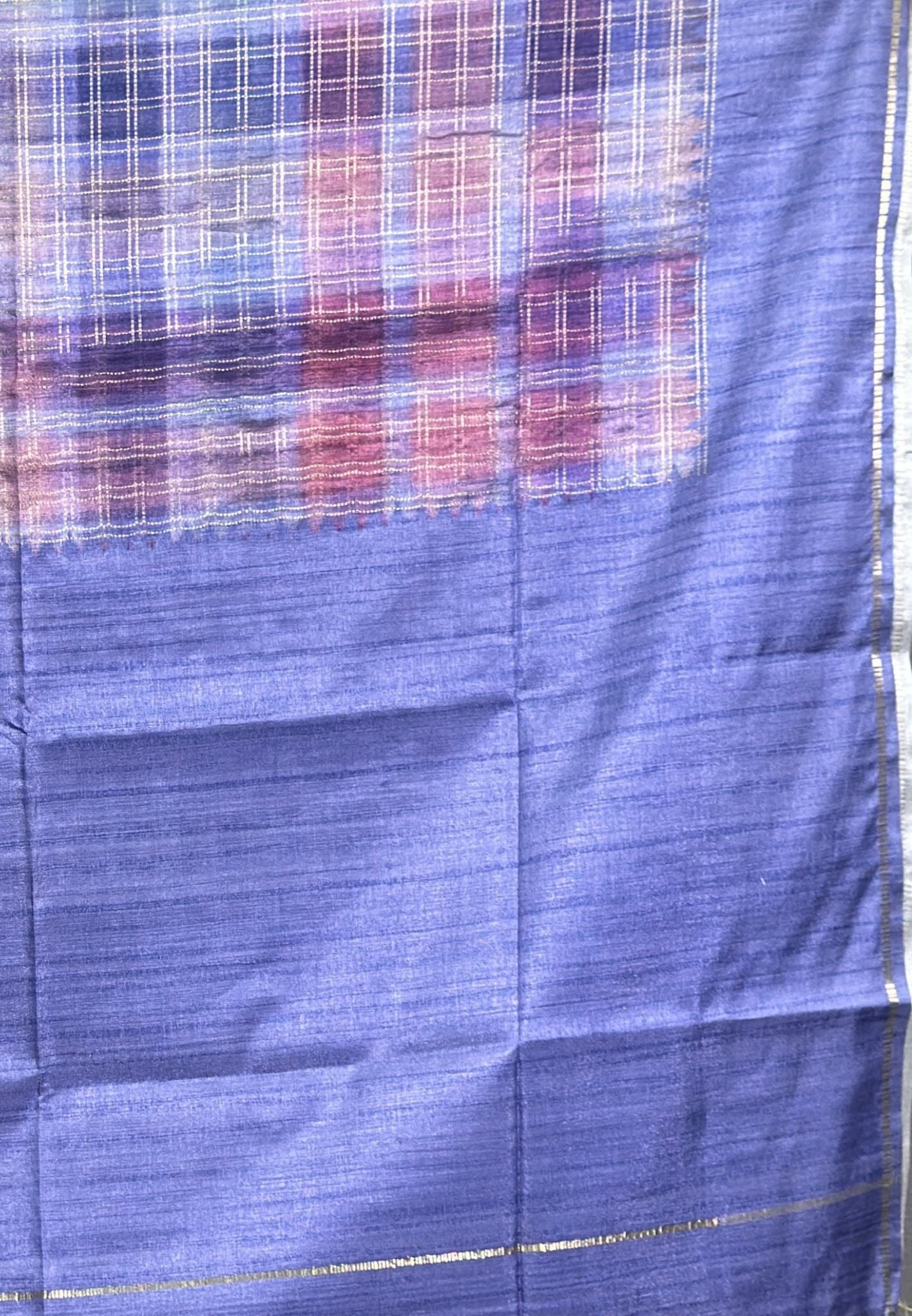 Matka Tussar Silk Saree-Lavender