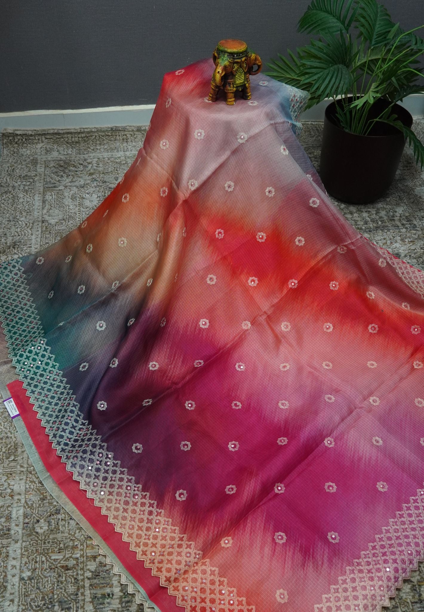Kota Saree-Multicolor with Mirror Work