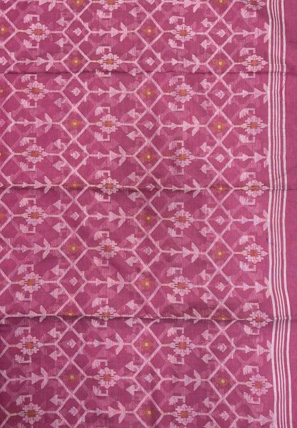 Handloom Cotton Saree-Mavue in Diamond Pattern Border