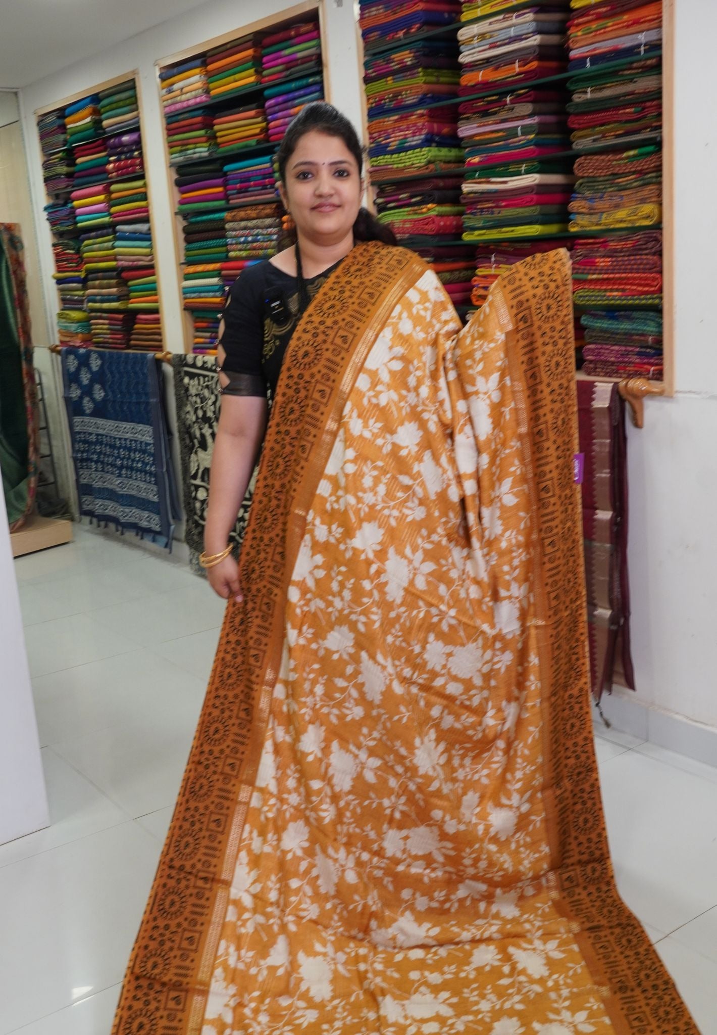 Viscose Saree - Brown
