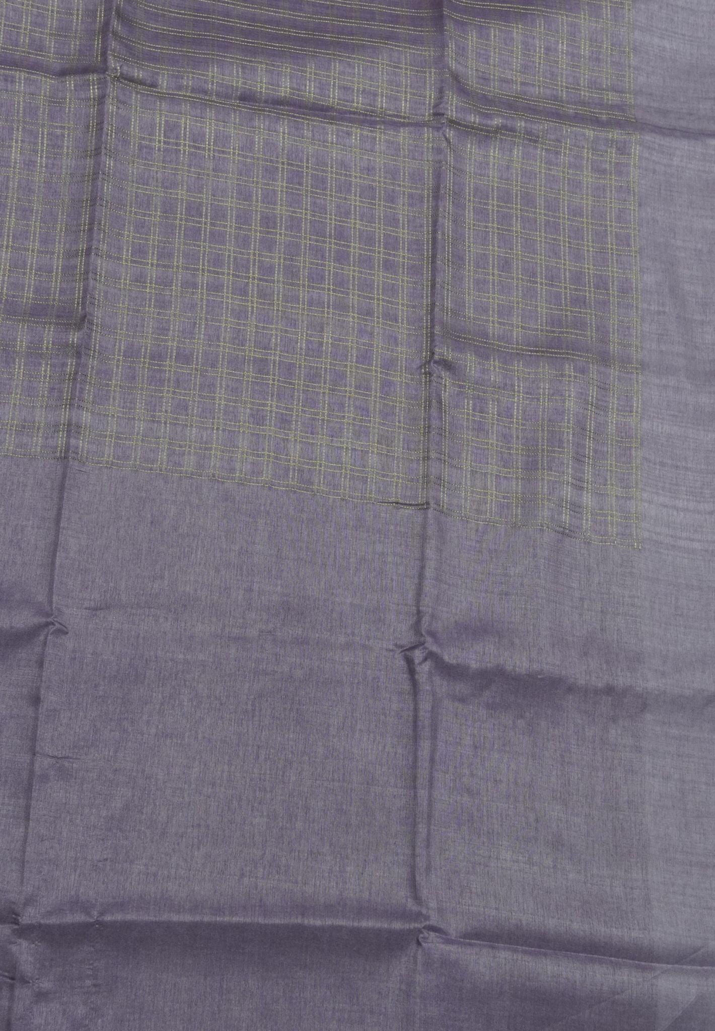 Matka Tussar Saree-Lavender with Zari Checks