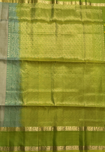 Pure Soft Silk Saree-Pastle Green with Muthu Kattam and Parrot Green Rettapet Border