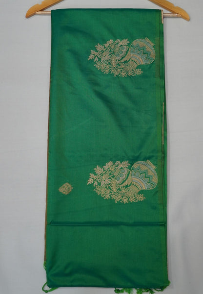 Semi Silk Saree-Teal Green