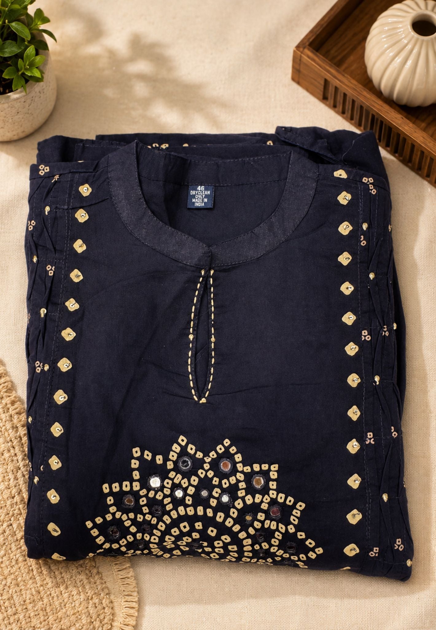 3 Pcs Salwar Suit with Sequence and Mirror Work