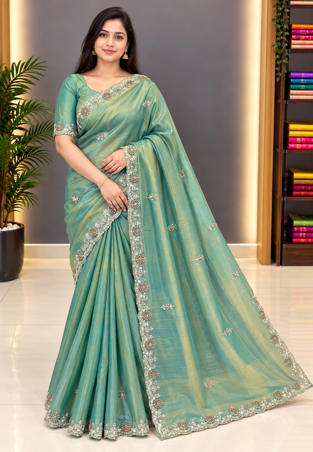 Designer Saree-Green