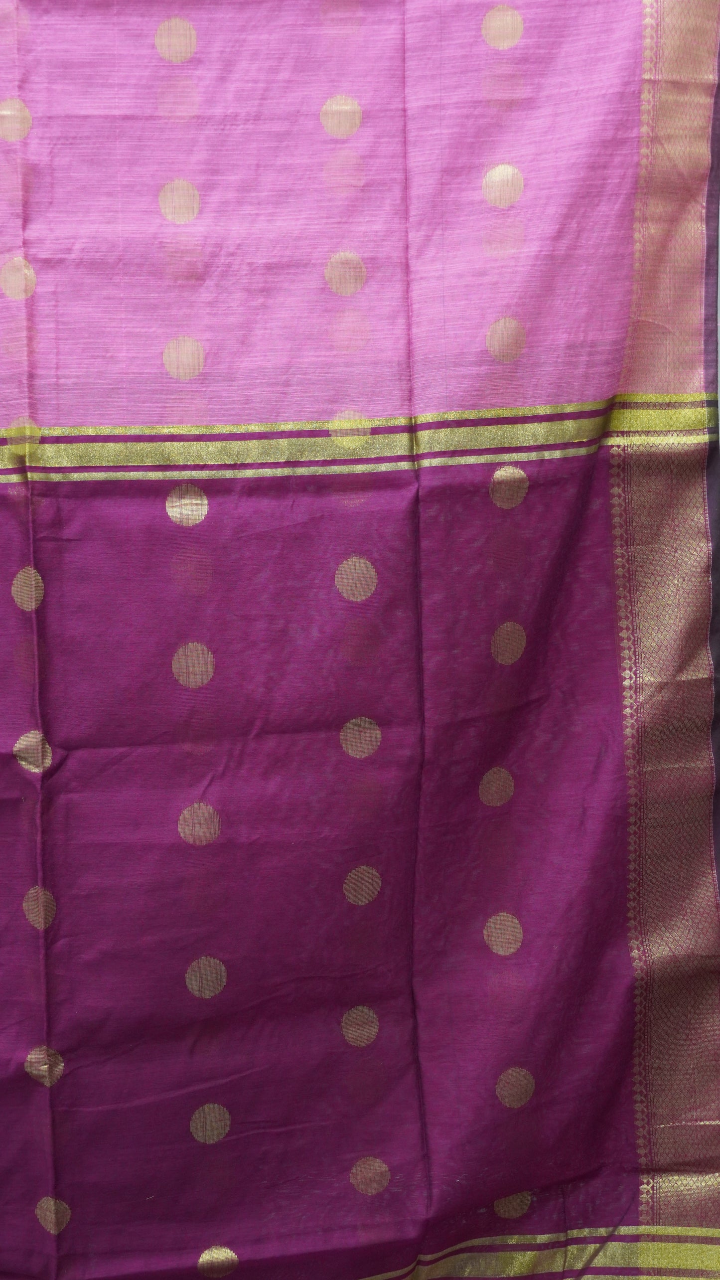 Maheswari Cotton Saree Round Butta-Pink