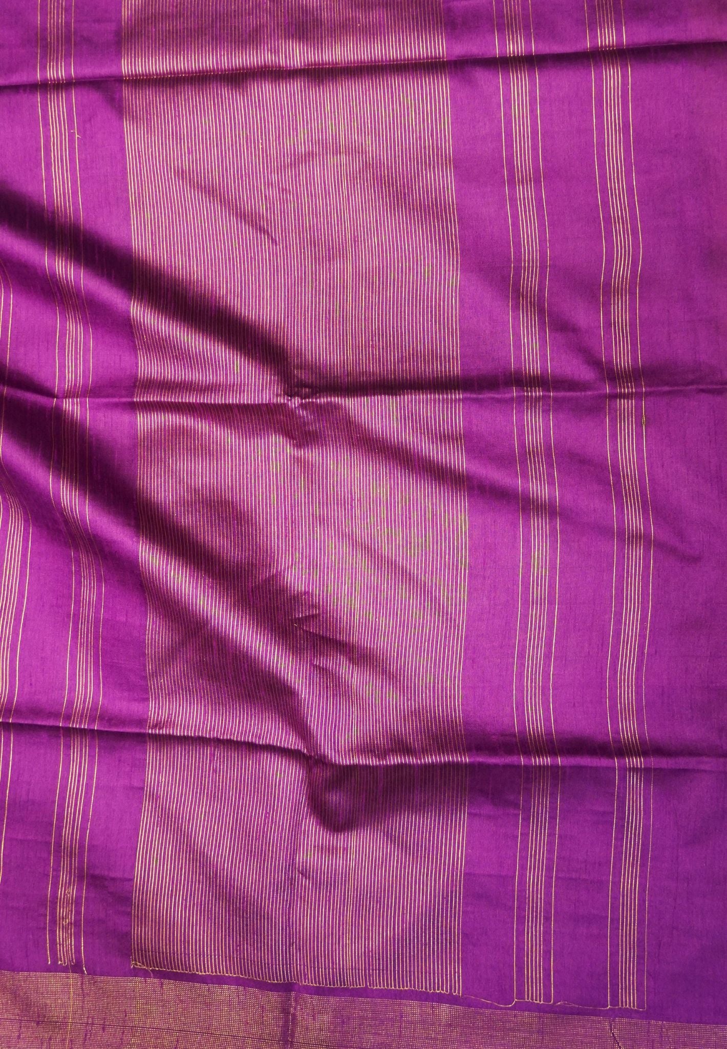 Semi Raw Silk Saree-Magenta in Checked Zari