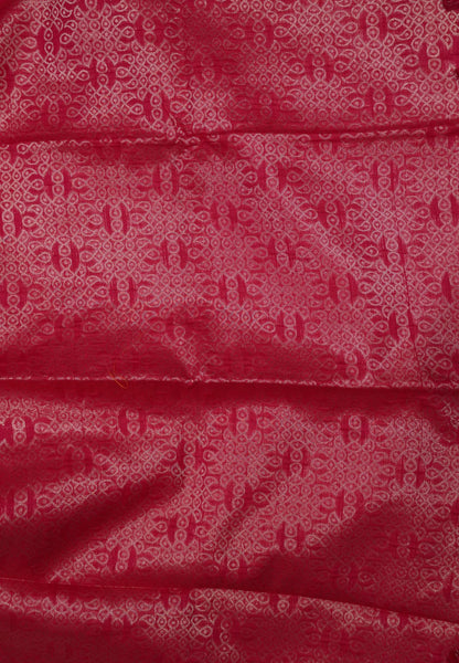 Semi Raw Silk Saree - Rani Pink in Kolam Pattern