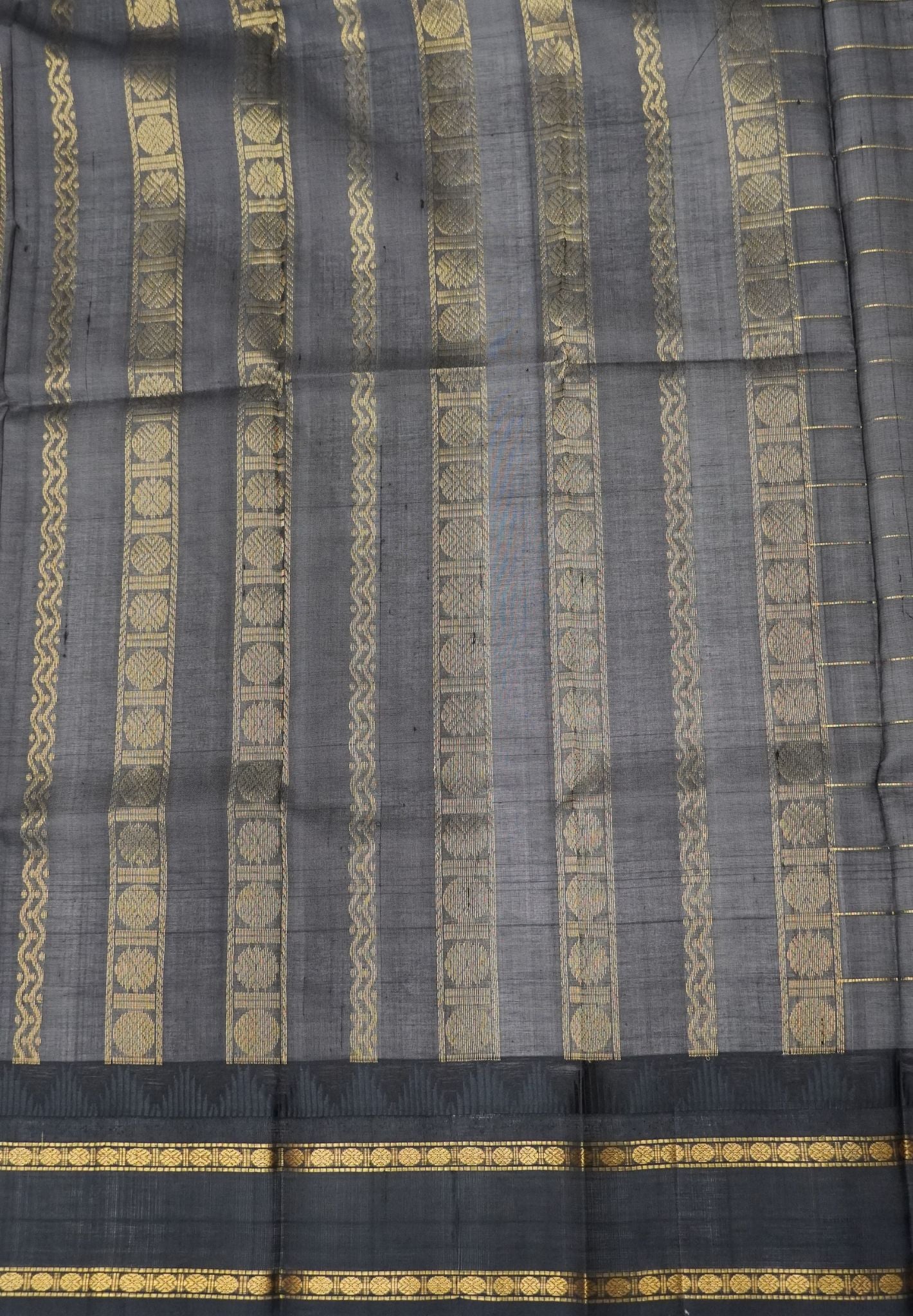 Pure Silk Cotton Saree –Yellow Palum Pazhamum Checks With Vintage Heritage Zari Border