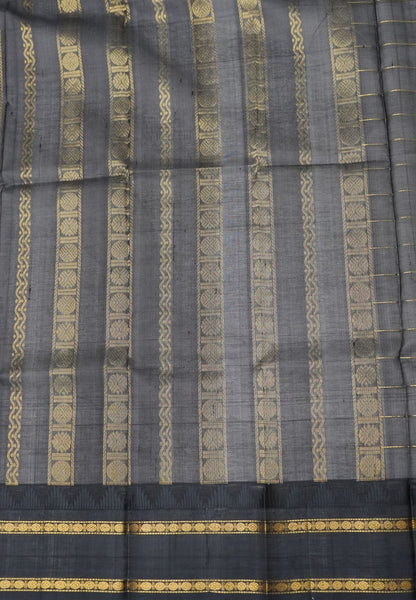 Pure Silk Cotton Saree –Yellow Palum Pazhamum Checks With Vintage Heritage Zari Border