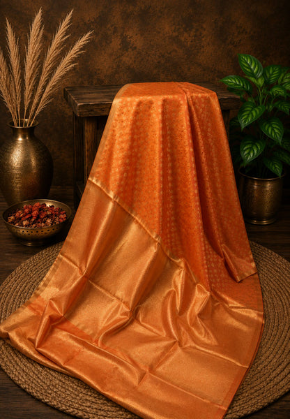 Tissue Silk Saree-Orange