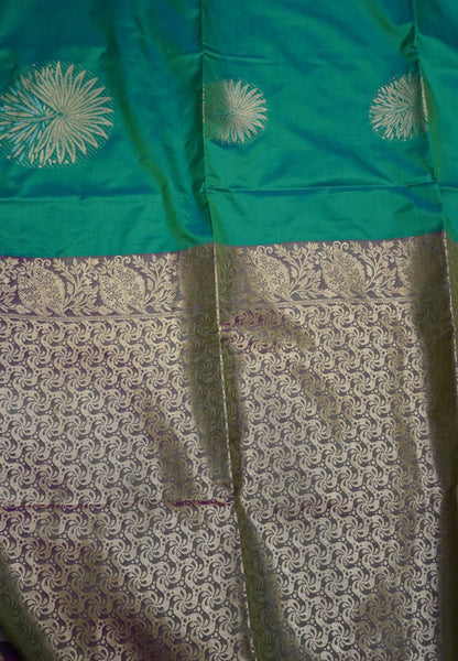 Semi Silk Saree-Teal Green