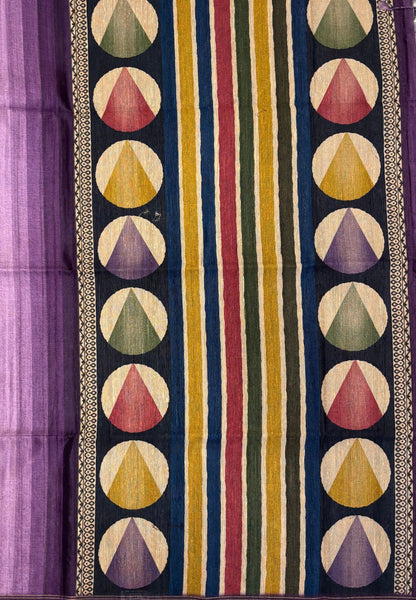Matka Tussar saree -Purple