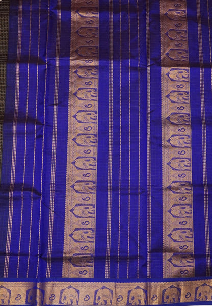 Pure Silk Cotton Saree-Black with Contrast Border in Laksha Deepam