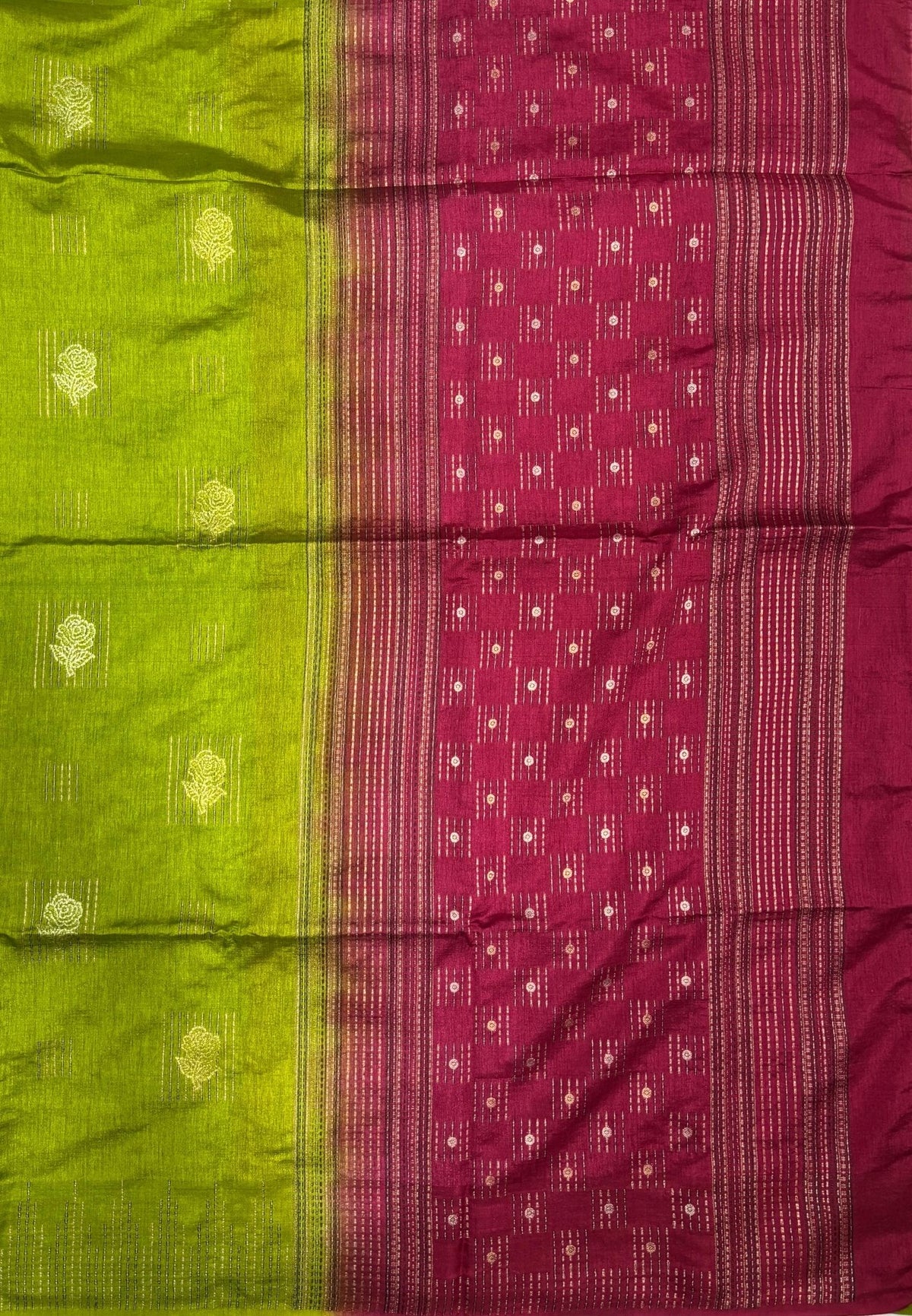 Chanderi Saree-Light Green with Zari Lines