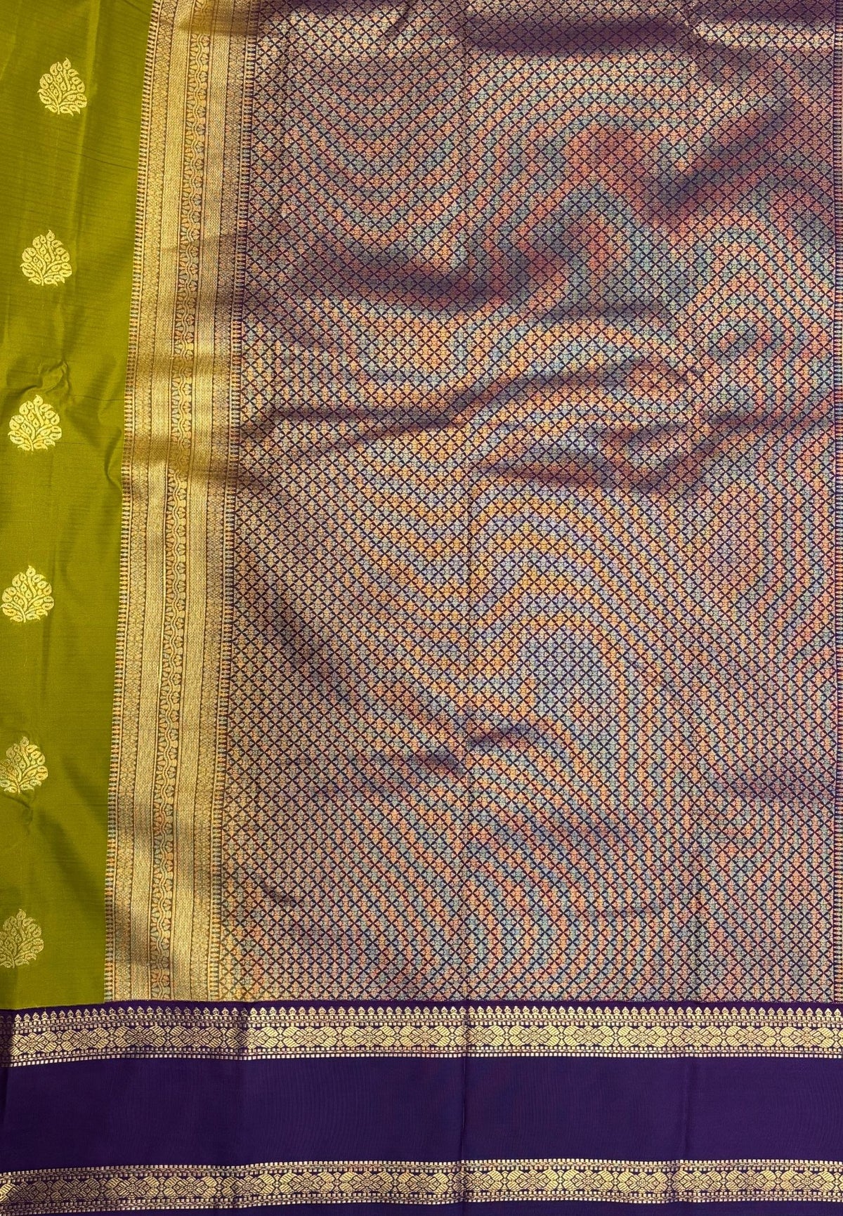 Budget Kanchipuram Saree-Light Green with Contrast Border