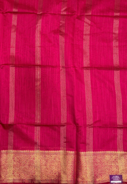 Handloom Silk Cotton Saree-Candy Pink In Manga Brocade Zari Border