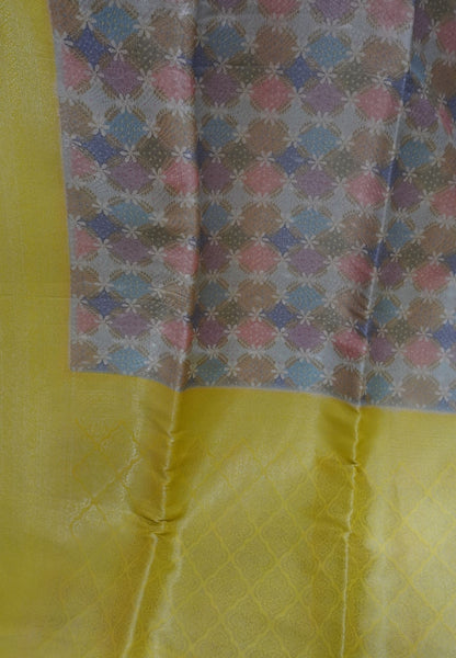 Semi Banarasi Saree-Grey