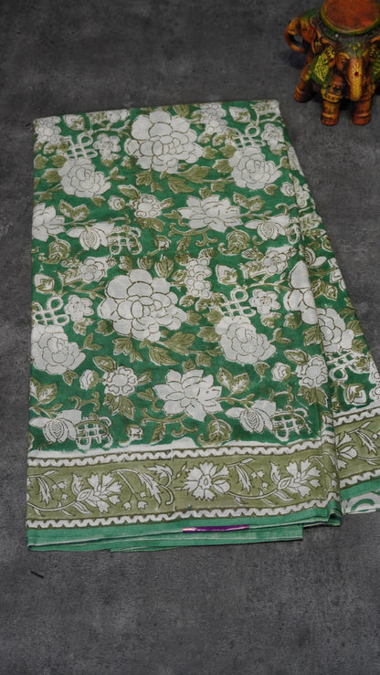 Mul Mul Cotton Saree Flroal