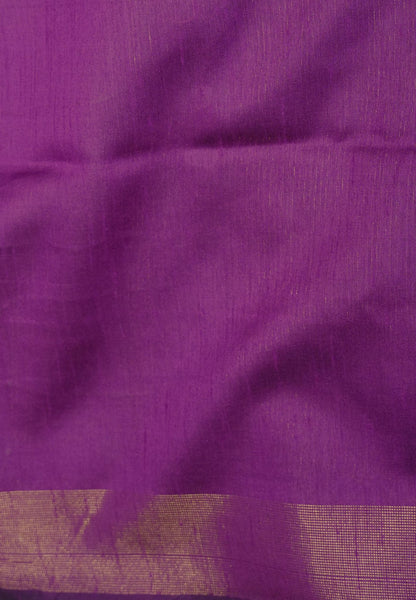 Semi Raw Silk Saree-Magenta in Checked Zari