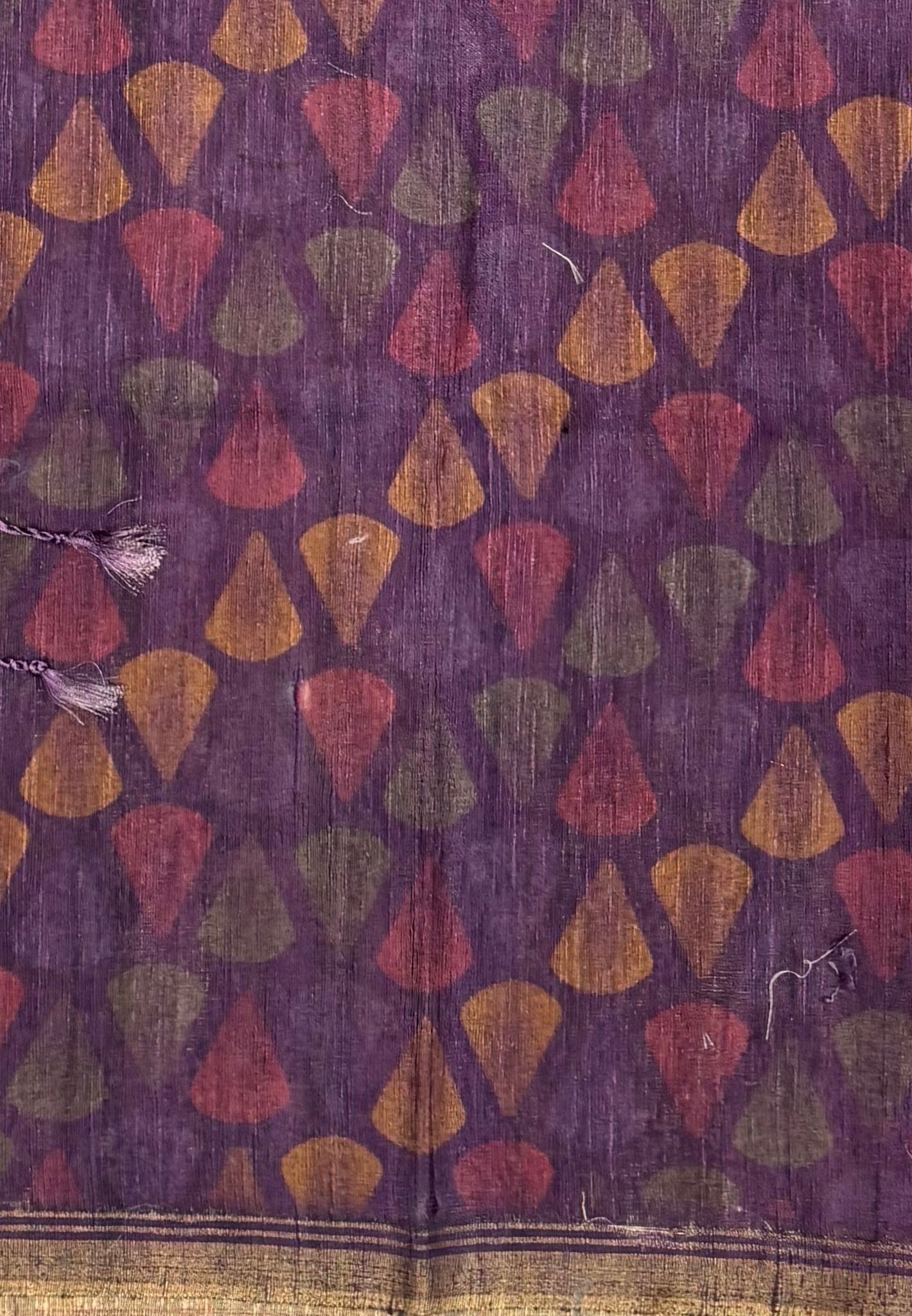 Matka Tussar saree -Purple
