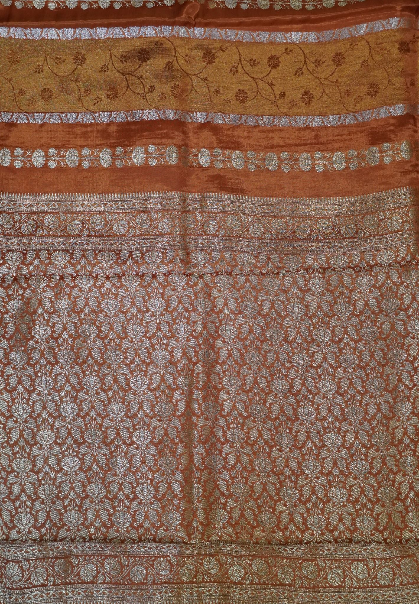 Banarasi Crepe Saree-Orange