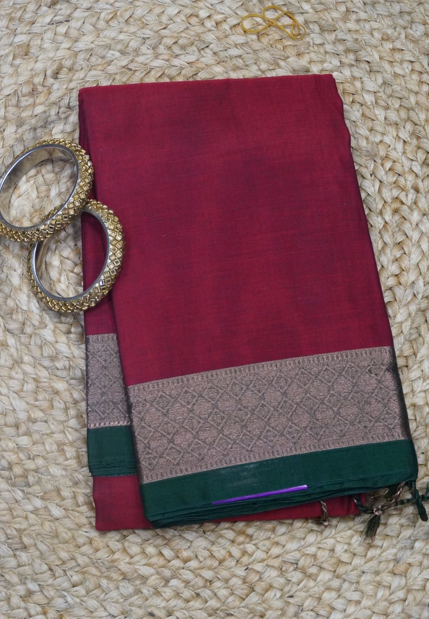 Dakka Cotton Saree - Maroon