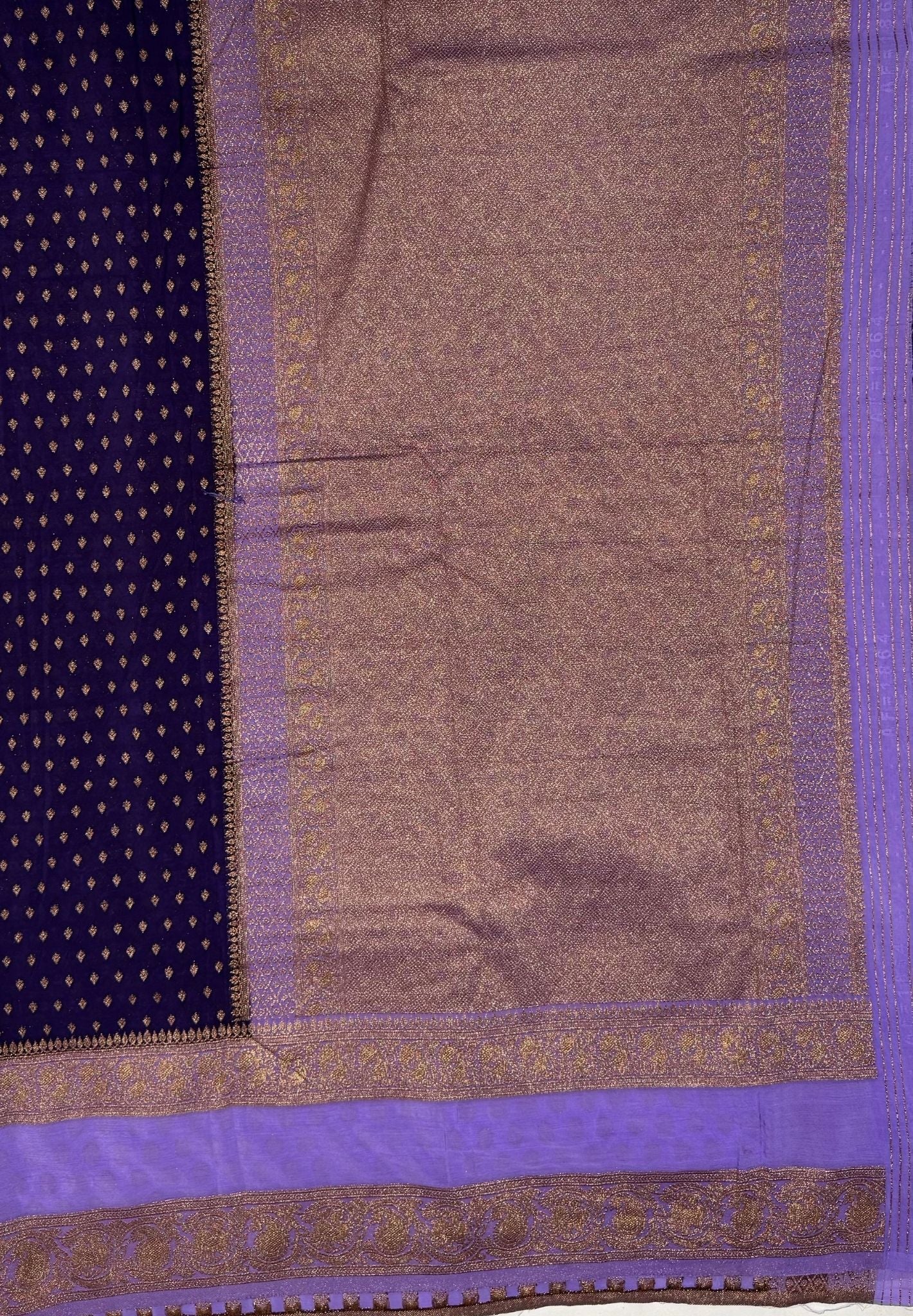 Banarasi Georgette Saree-Blue with Contrast Retapet Border