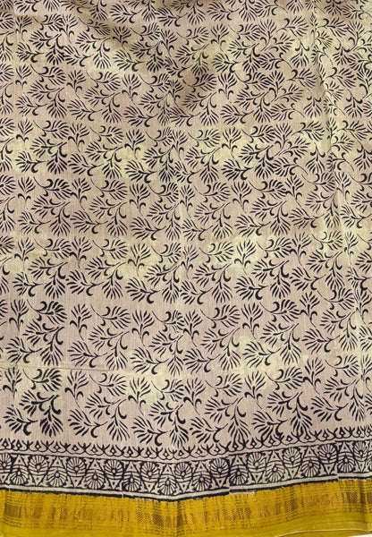 Pure Maheshwari Silk Cotton Saree-Lime Green