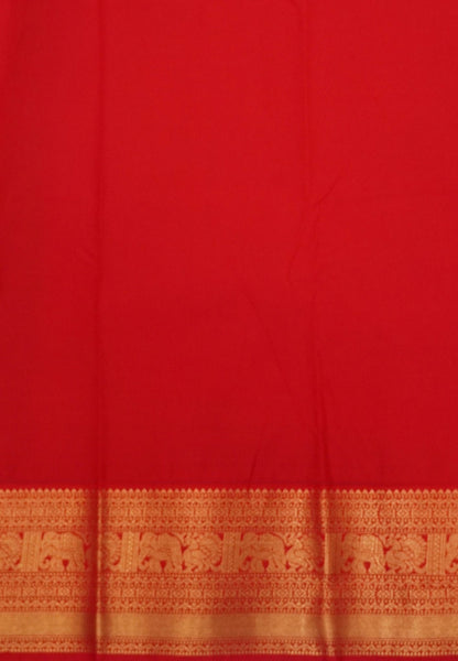 Budget Kanchipuram Saree-Purple In Elephant & Floral Zari With Contrast Border