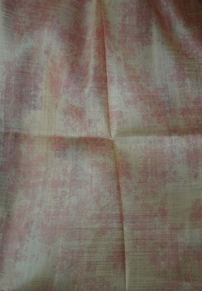 Pure Tussar Saree-Pale Orange with Contrast Small Border