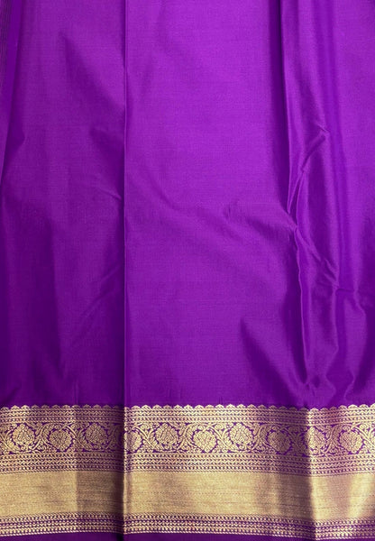 Budget Kanchipuram Saree-Reks Blue with Contrast Border