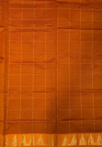 Silk Cotton Saree-Maroon with Contrast Temple Border
