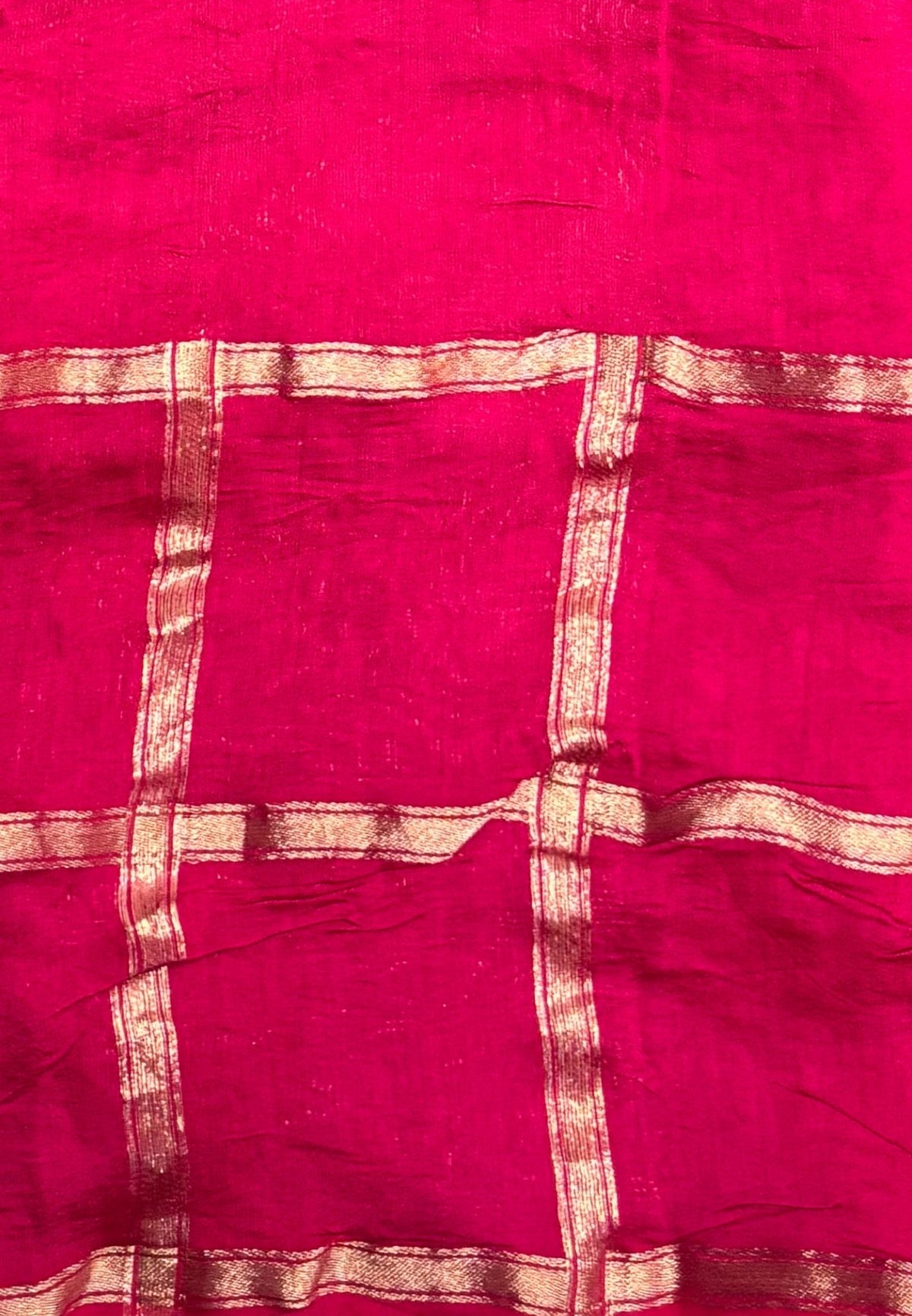 Banarasi Bandeji Saree-Black in Checked Zari with Contrast Border
