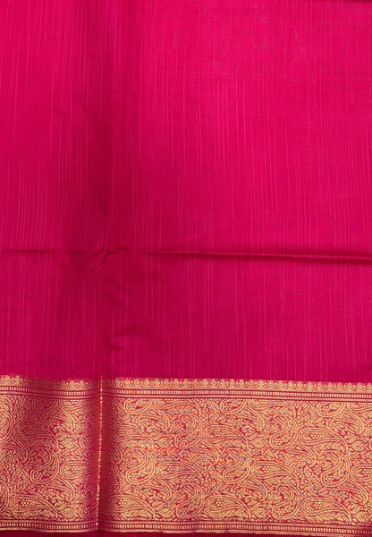 Handloom Silk Cotton Saree-Candy Pink In Manga Brocade Zari Border