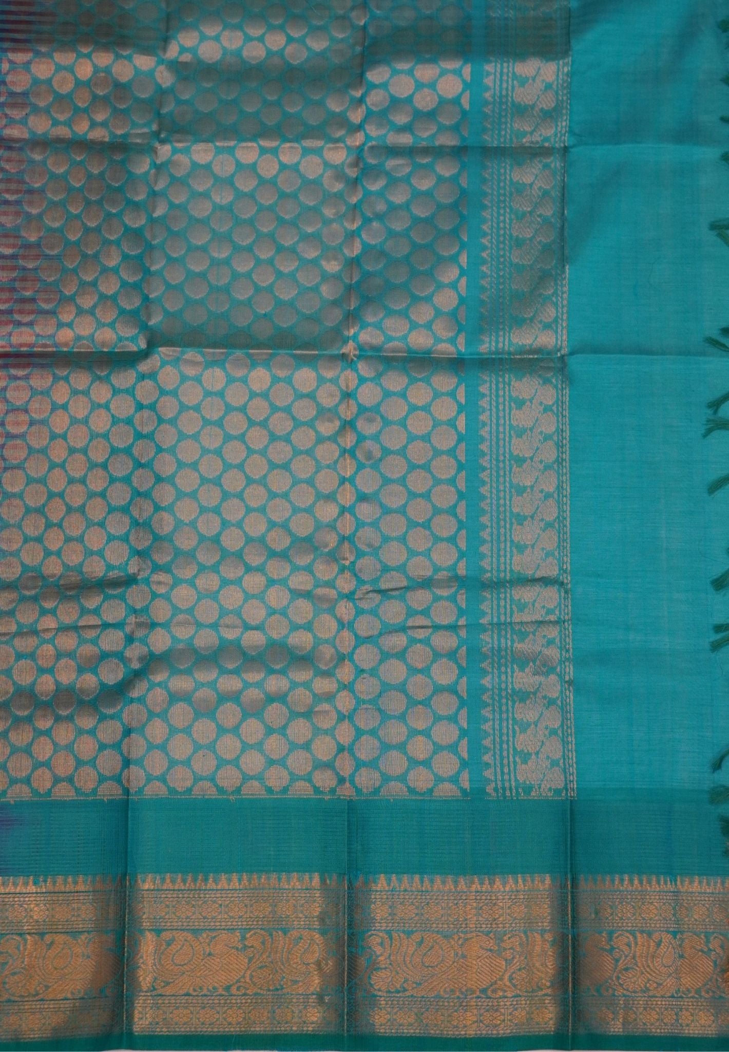 Pure Silk Cotton Saree- Palum Pazhamum Small Checks