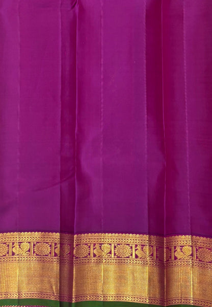 Pure Kanchipuram Silk Saree -Light Green with Contrast Border