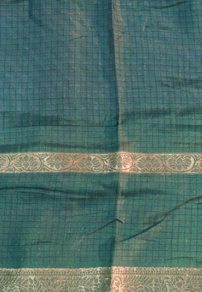 Semi Dola Saree-Violet in Checked Pattern