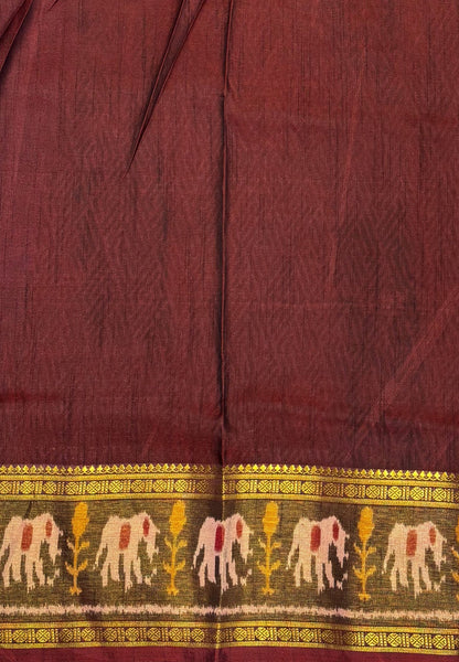 Semi Patola Saree –Maroon in Bandhini Pattern