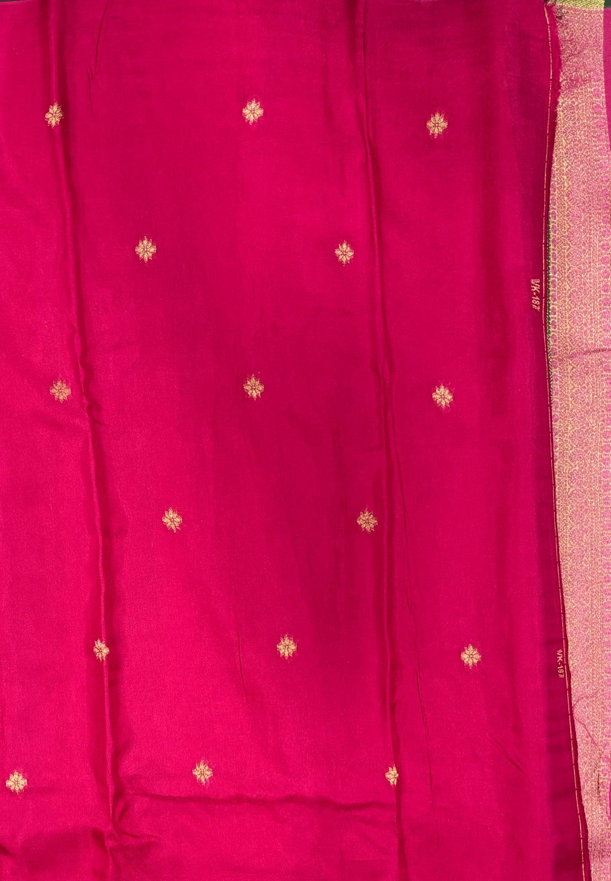 Art Mysore Silk Saree-Orange with Rajagopuram Zari Border