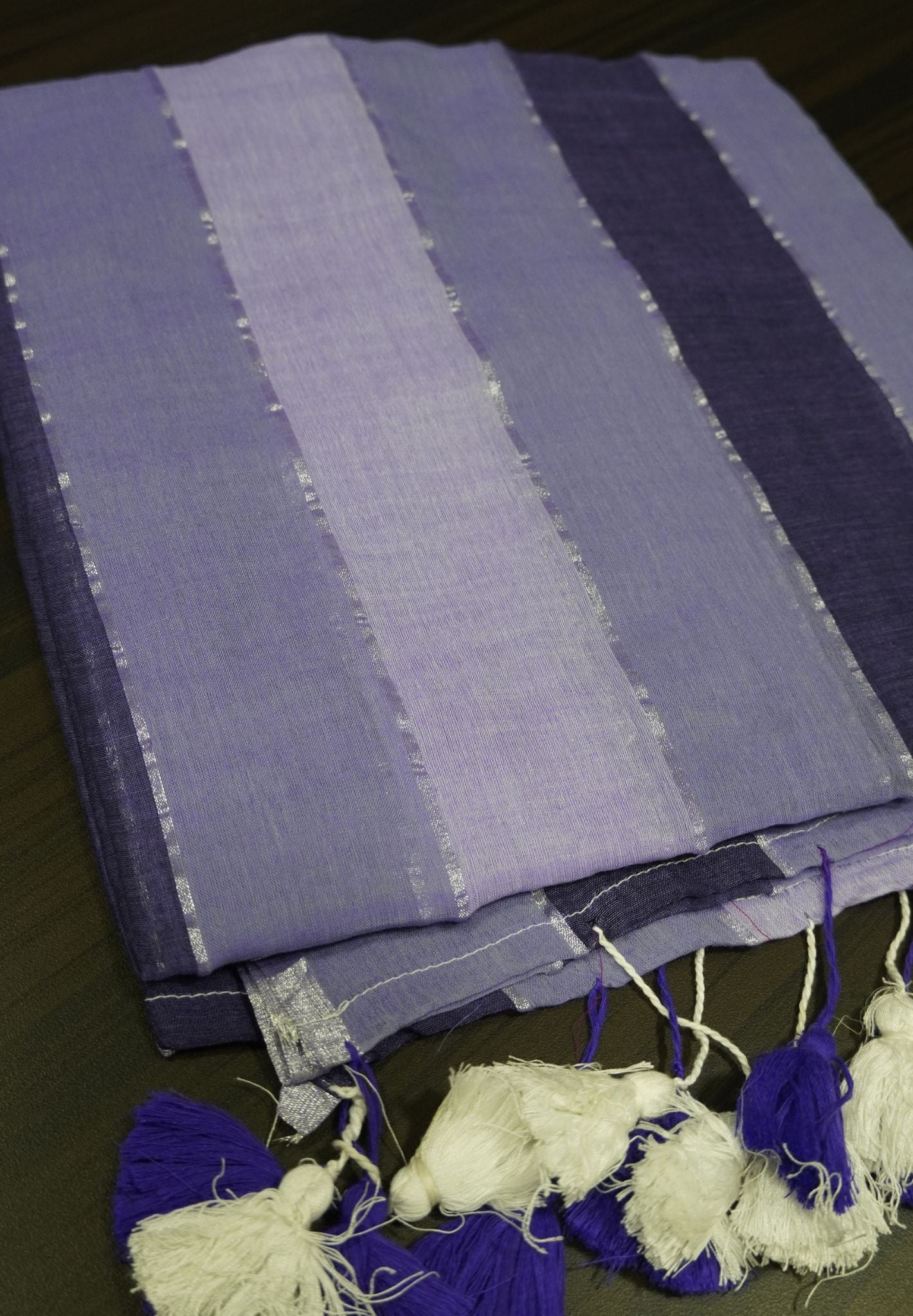 Khadi Cotton Saree - Voilet