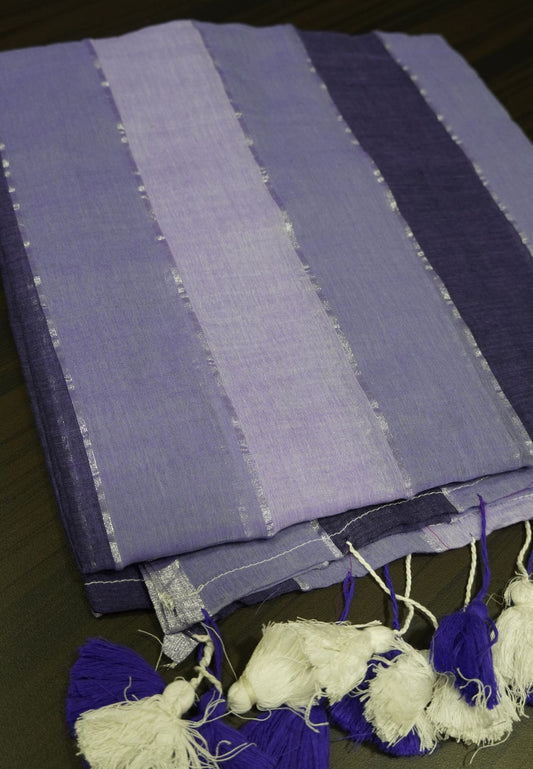 Khadi Cotton Saree - Voilet