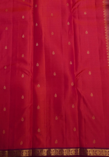 Pure Kanchipuram Silk Saree-Mittai Pink with Small Border