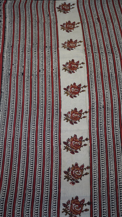 Mul Mul Cotton Saree Red